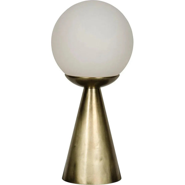 Merle Metal & Glass Table Lamp Antique Brass - LOOMLAN - Noir - Table Lamps