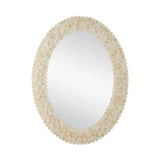 Merriam Ivory Oval Bone Frame Wall Mirror - LOOMLAN - Currey & Co - Wall Mirrors