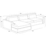Merrick Fabric Sofa Chaise - LOOMLAN - SUNPAN - Modular Sofas