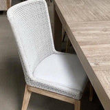 Mesh Dining Chair 2PC White Rope & Wood - LOOMLAN - Essentials For Living - Dining Chairs