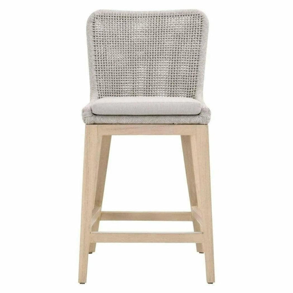 Mesh Outdoor Rope Counter Stool Wood - LOOMLAN - Essentials For Living - Outdoor Counter Stools