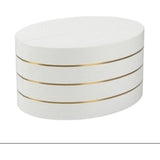 Mezzaluna Bunching White Lacquered Textured Table (Set of 2) - LOOMLAN - Chelsea House - Coffee Tables