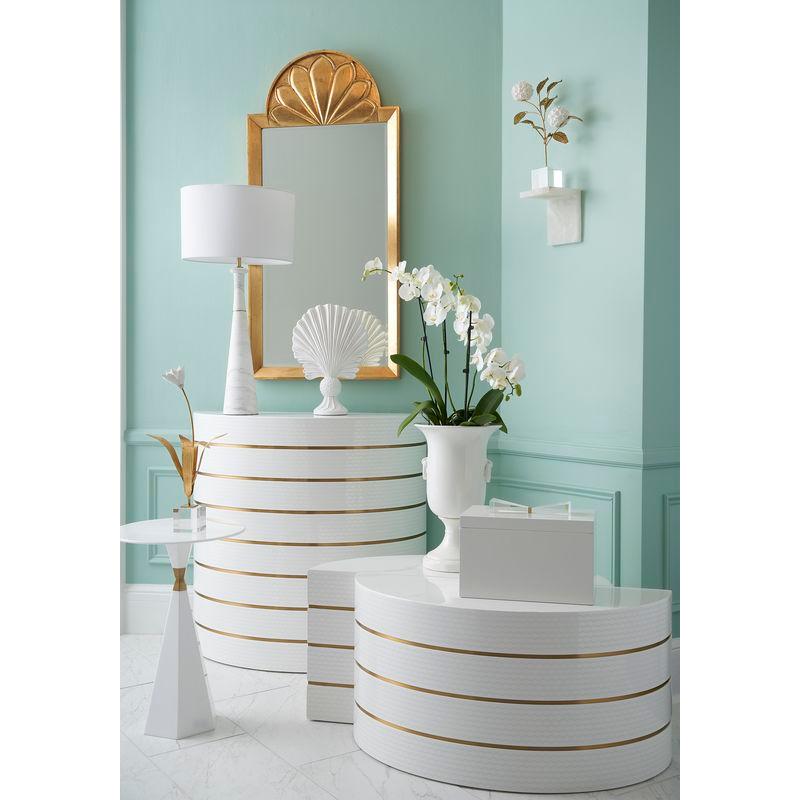 Mezzaluna Bunching White Lacquered Textured Table (Set of 2) - LOOMLAN - Chelsea House - Coffee Tables