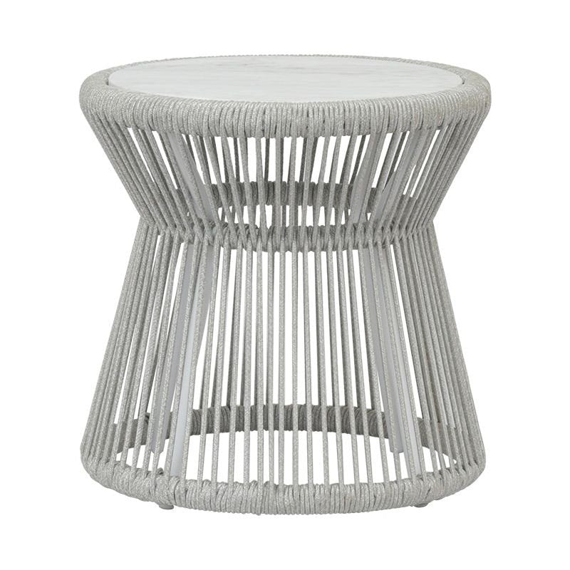 Miami Carrara Marble Top Outdoor End Table - LOOMLAN - Sunset West - Outdoor Side Tables