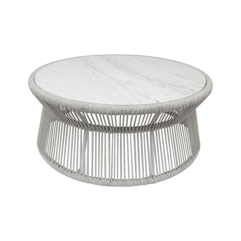 Miami Marble And Rope Outdoor Coffee Table - LOOMLAN - Sunset West - Outdoor Coffee Tables