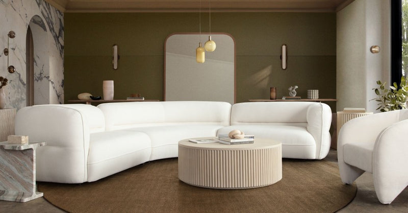 Micah Elite Ivory Fabric Sectional - LOOMLAN - Diamond Sofa - Modular Sofas