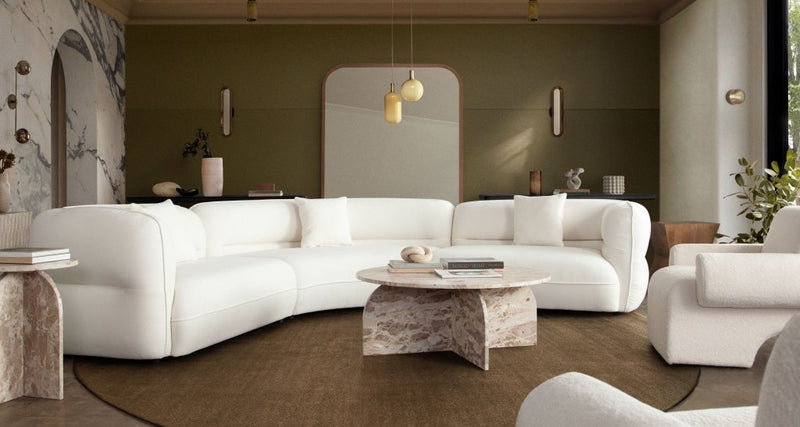 Micah Elite Ivory Fabric Sectional - LOOMLAN - Diamond Sofa - Modular Sofas
