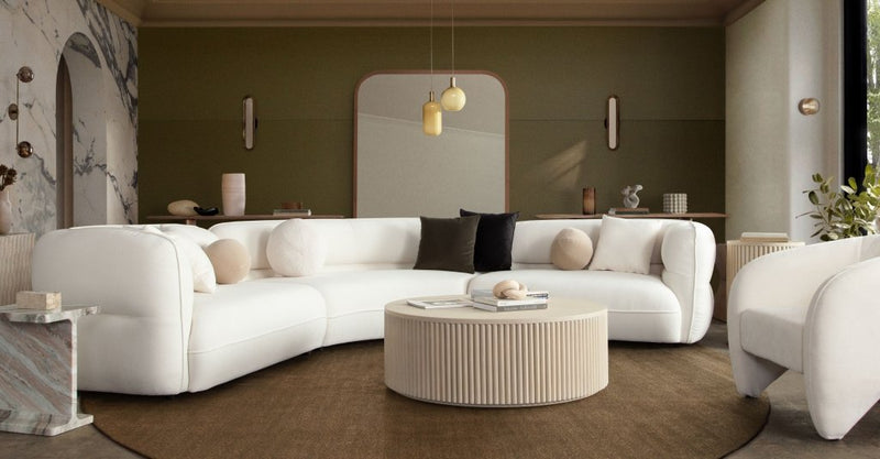 Micah Elite Ivory Fabric Sectional - LOOMLAN - Diamond Sofa - Modular Sofas