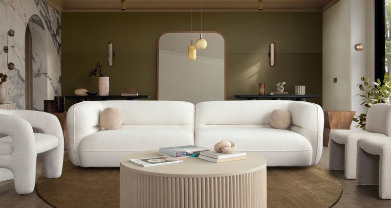 Micah Elite Ivory Fabric Sofa - LOOMLAN - Diamond Sofa - Sofas & Loveseats
