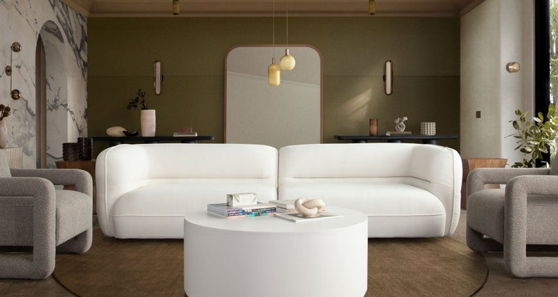 Micah Elite Ivory Fabric Sofa - LOOMLAN - Diamond Sofa - Sofas & Loveseats
