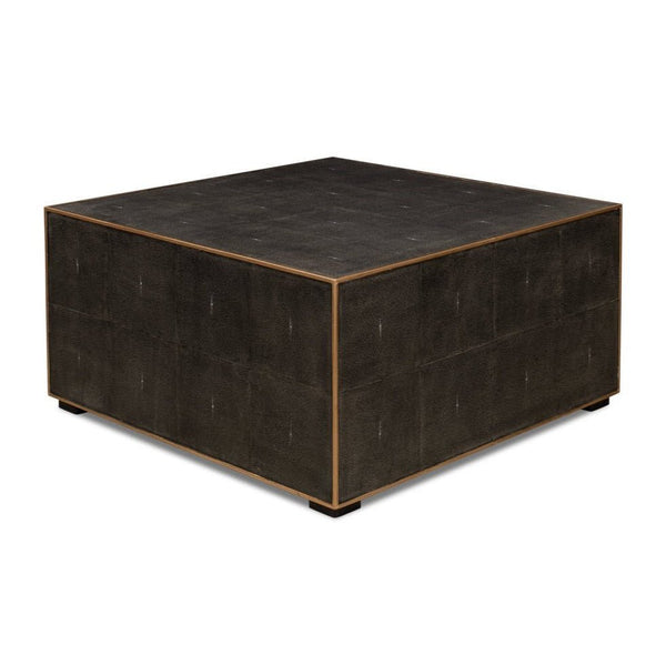 Midnight Embossed Leather Coffee Table - LOOMLAN - Sarreid - Coffee Tables