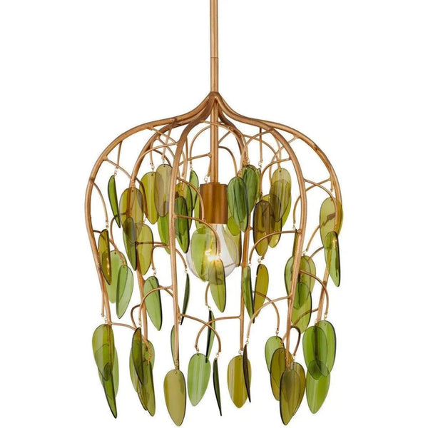 Midsummer Iron and Glass Gold Pendant - LOOMLAN - Currey & Co - Pendants