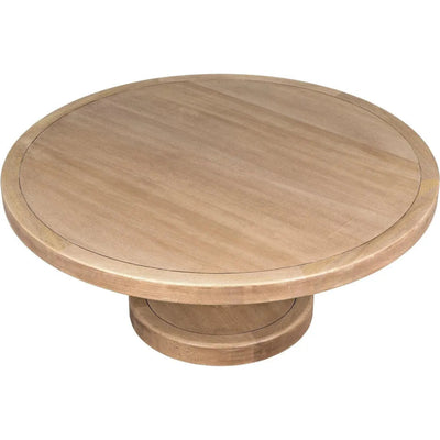 Milena Wood Round Coffee Table, Washed Walnut - LOOMLAN - Noir - Coffee Tables