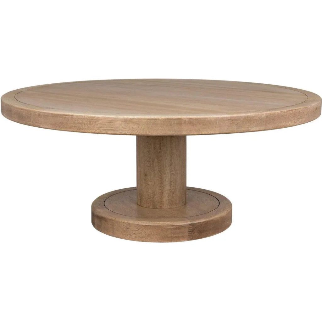 Milena Wood Round Coffee Table, Washed Walnut - LOOMLAN - Noir - Coffee Tables