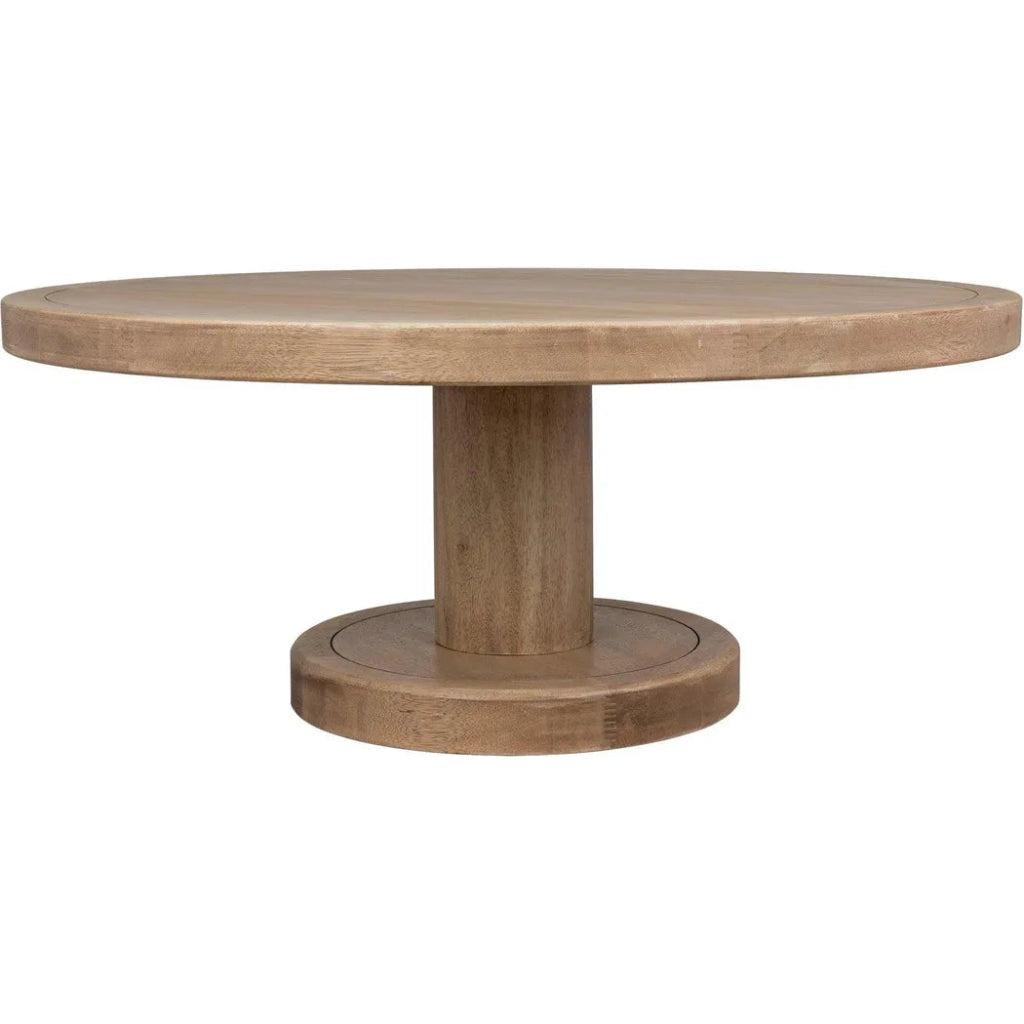 Milena Wood Round Coffee Table, Washed Walnut - LOOMLAN - Noir - Coffee Tables