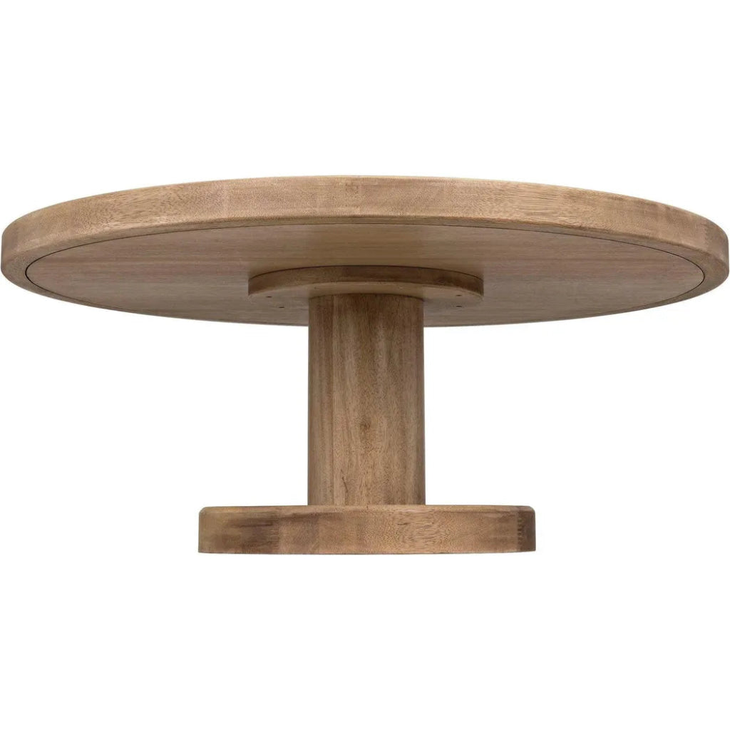 Milena Wood Round Coffee Table, Washed Walnut - LOOMLAN - Noir - Coffee Tables