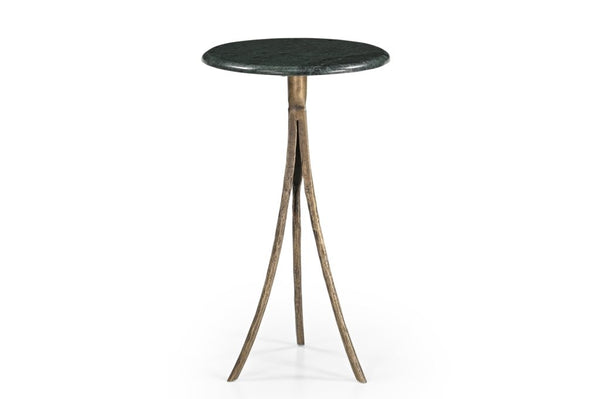 Milo Green Marble Round Accent Table - LOOMLAN - Bassett Mirror - Side Tables