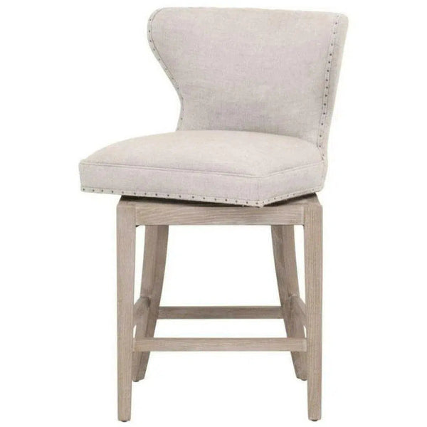 Milton Swivel Counter Stool Bisque French Linen - LOOMLAN - Essentials For Living - Counter Stools