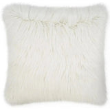 Minelli Faux Fur White Large Throw Pillow Insert - LOOMLAN - D.V. Kap - Throw Pillows