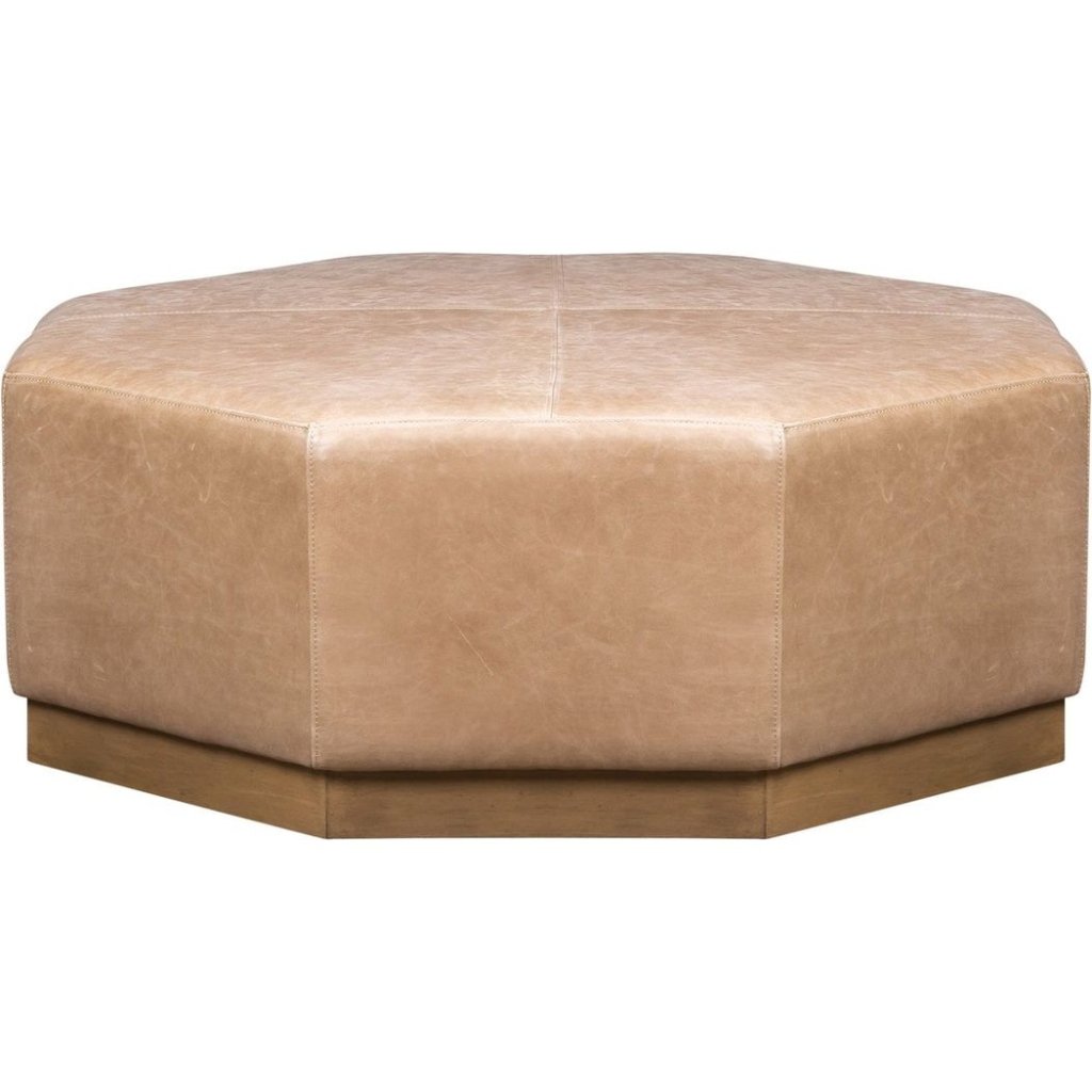 Mingle Leather In Collins Celadon Ottoman - LOOMLAN - Olivia + Quinn - Ottomans