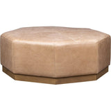 Mingle Leather In Collins Celadon Ottoman - LOOMLAN - Olivia + Quinn - Ottomans