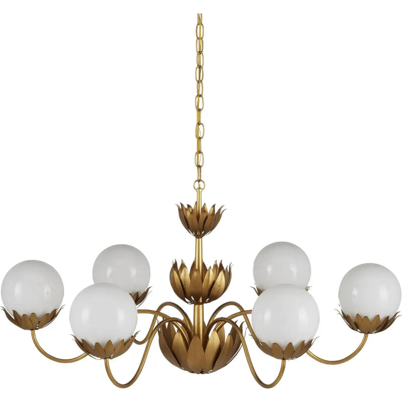 Mirasole Gold Chandelier - LOOMLAN - Currey & Co - Chandeliers