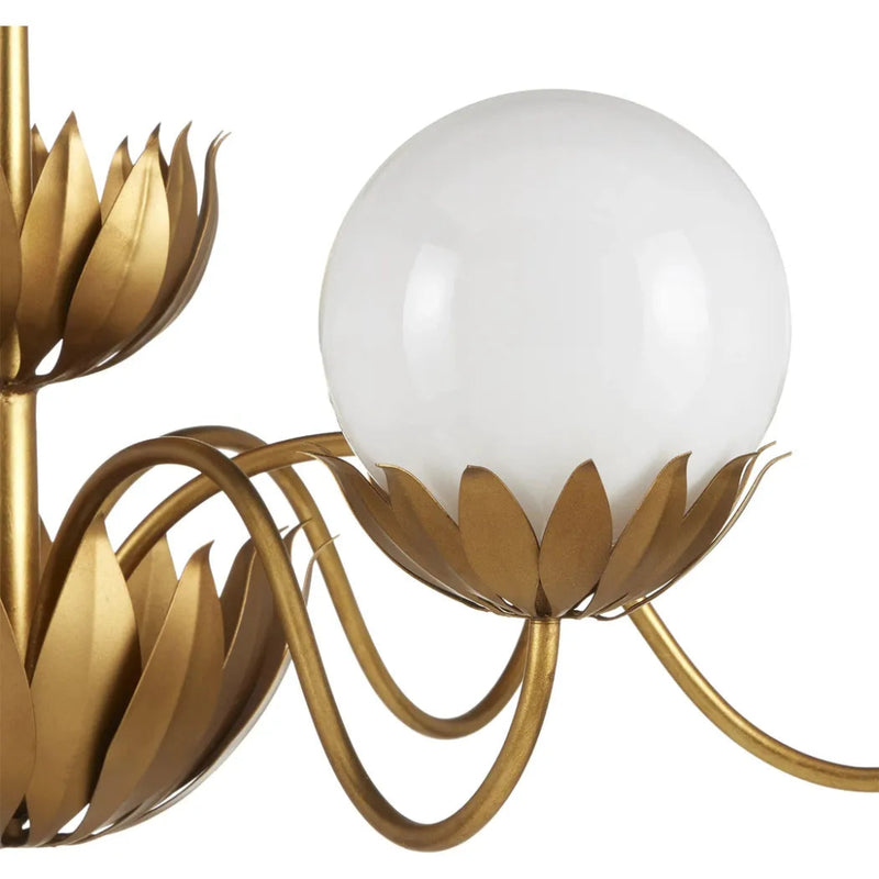 Mirasole Gold Chandelier - LOOMLAN - Currey & Co - Chandeliers