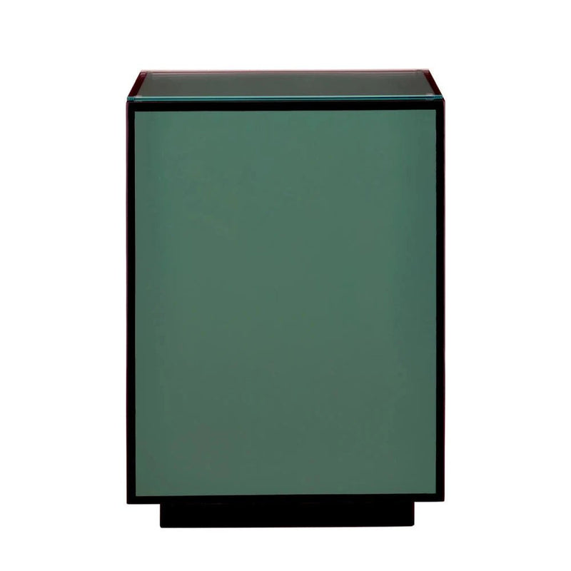 Modern Lacquer Glass Top Side Table - LOOMLAN - Currey & Co - Side Tables