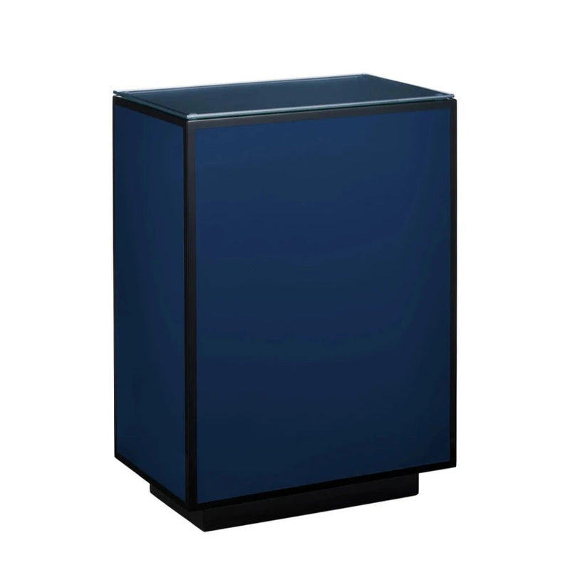 Modern Lacquer Glass Top Side Table - LOOMLAN - Currey & Co - Side Tables