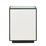 Modern Lacquer Glass Top Side Table - LOOMLAN - Currey & Co - Side Tables
