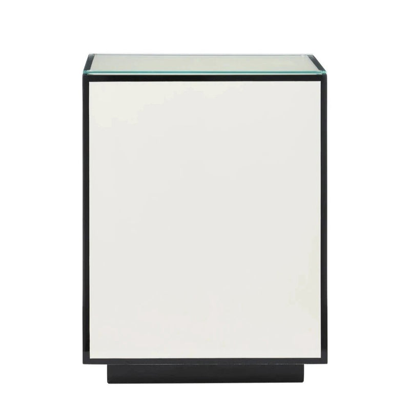 Modern Lacquer Glass Top Side Table - LOOMLAN - Currey & Co - Side Tables