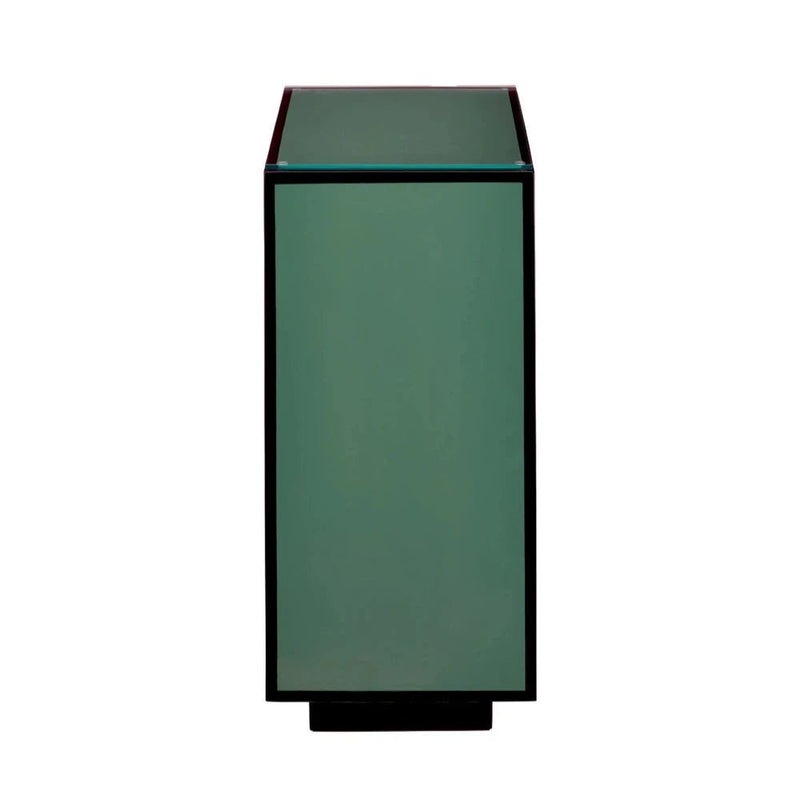 Modern Lacquer Glass Top Side Table - LOOMLAN - Currey & Co - Side Tables