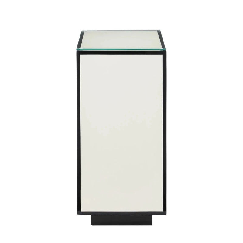 Modern Lacquer Glass Top Side Table - LOOMLAN - Currey & Co - Side Tables