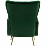 Modern Wingback Armchair Green Velvet - LOOMLAN - Diamond Sofa - Club Chairs