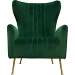 Modern Wingback Armchair Green Velvet - LOOMLAN - Diamond Sofa - Club Chairs