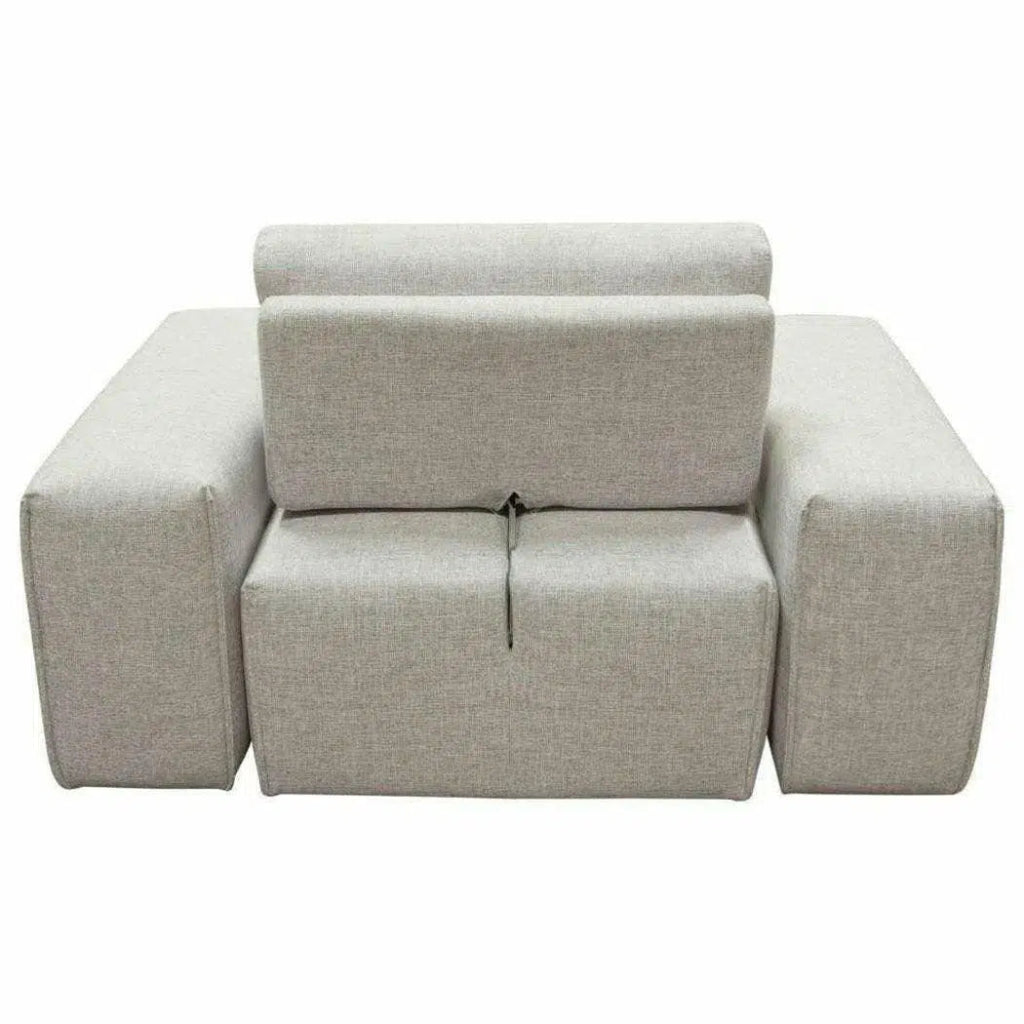 Modular 1 - Seater Adjustable Backrest in Light Grey - LOOMLAN - Diamond Sofa - Modular Components