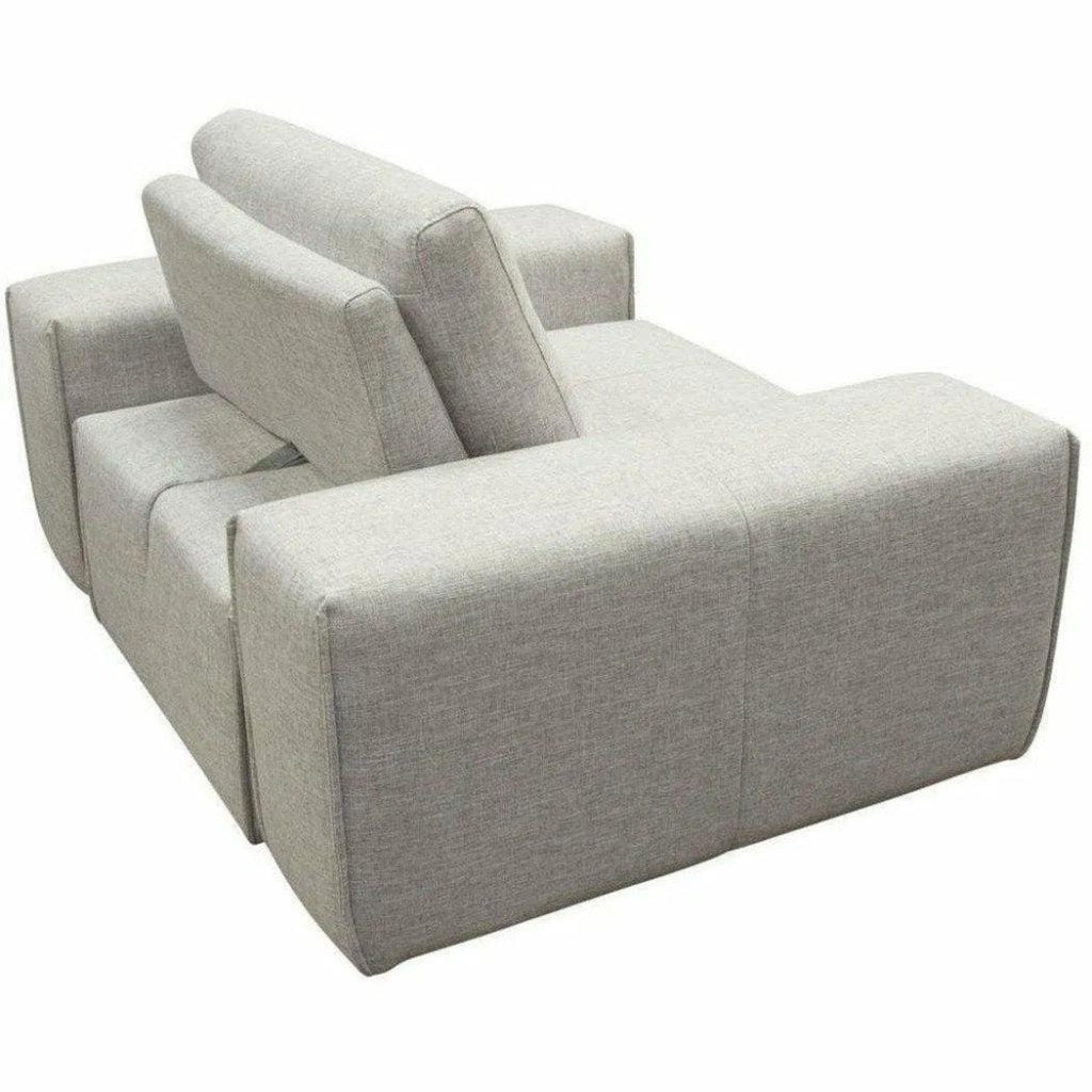 Modular 1 - Seater Adjustable Backrest in Light Grey - LOOMLAN - Diamond Sofa - Modular Components