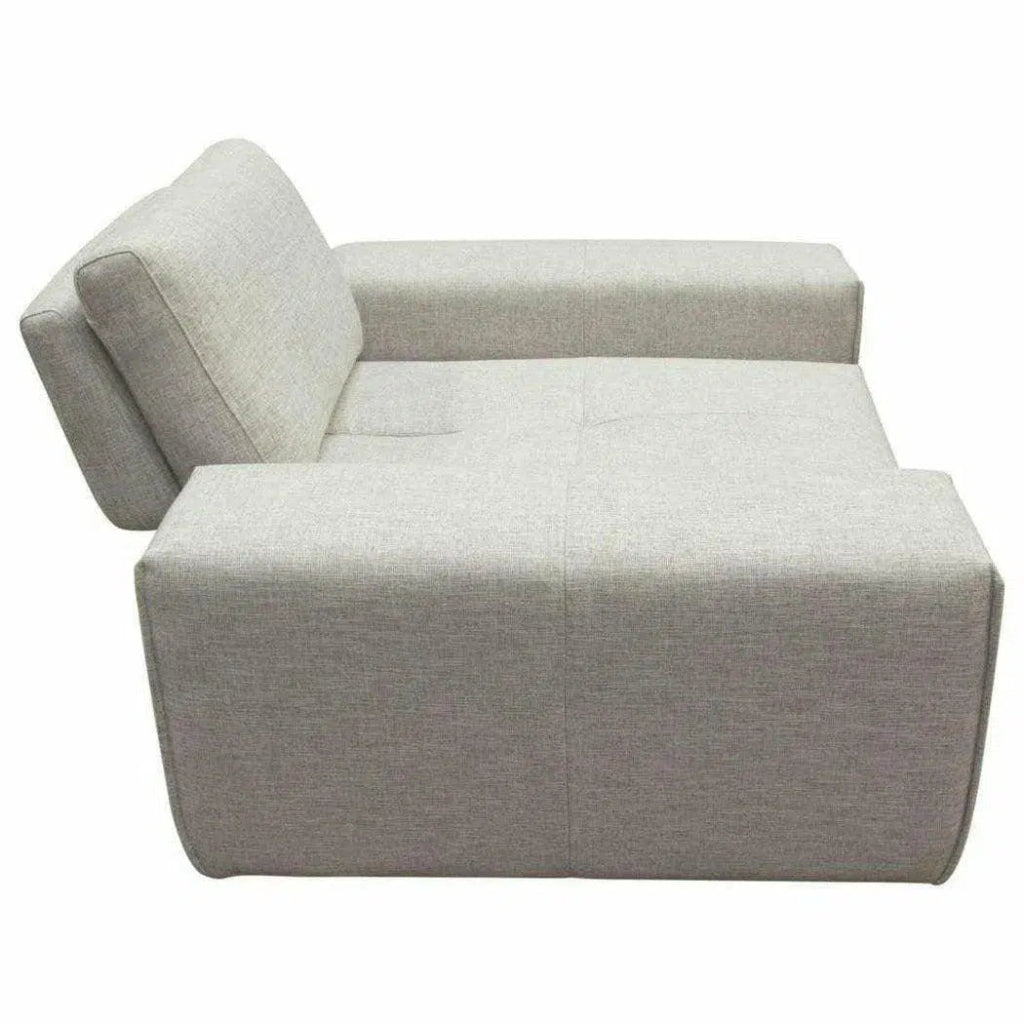 Modular 1 - Seater Adjustable Backrest in Light Grey - LOOMLAN - Diamond Sofa - Modular Components