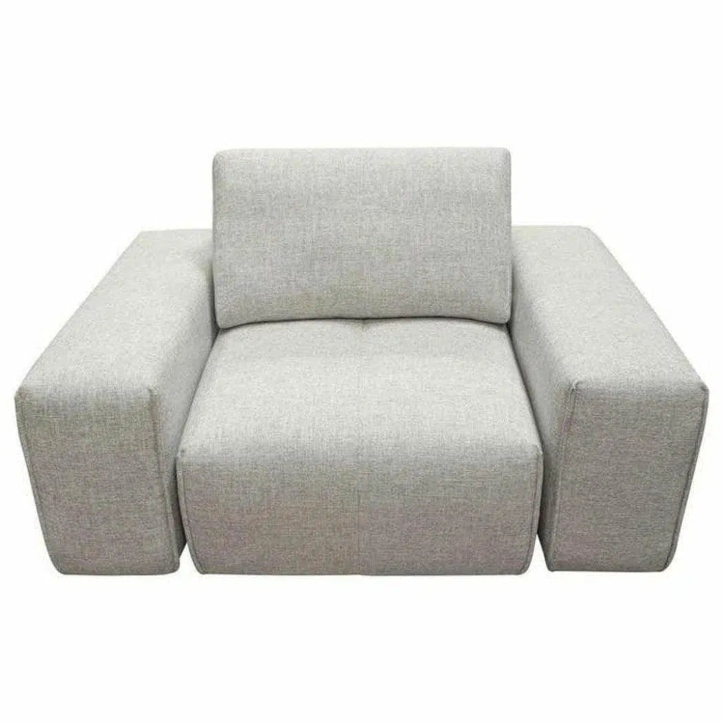 Modular 1 - Seater Adjustable Backrest in Light Grey - LOOMLAN - Diamond Sofa - Modular Components