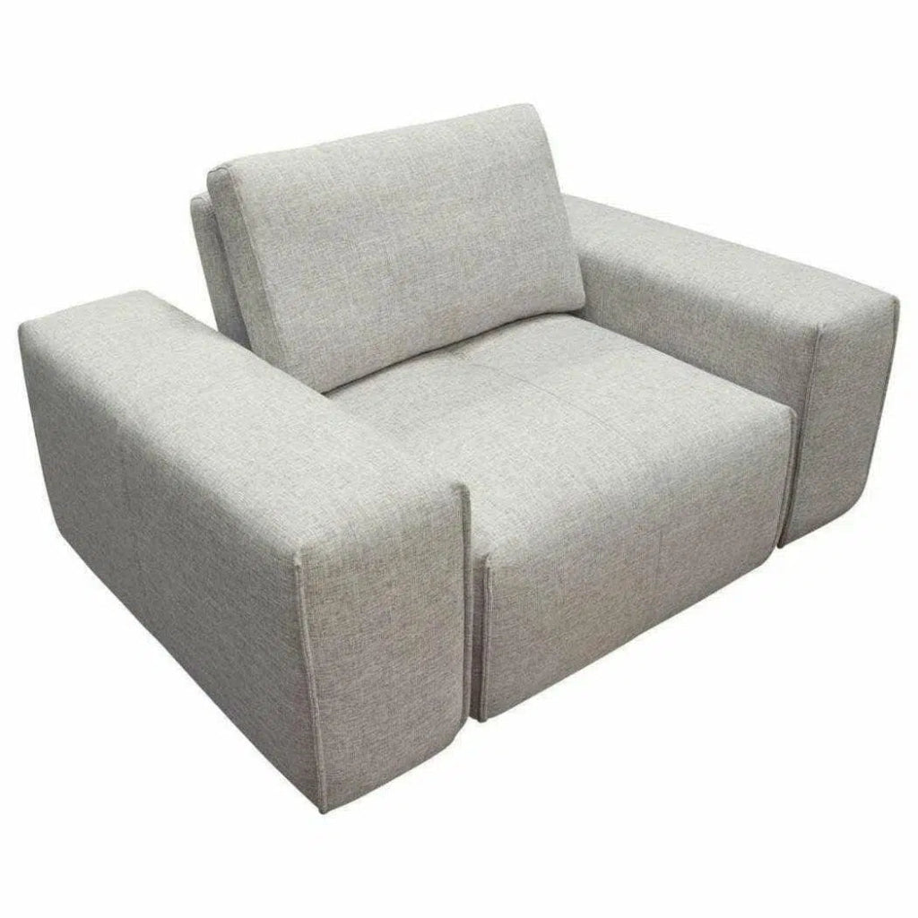 Modular 1 - Seater Adjustable Backrest in Light Grey - LOOMLAN - Diamond Sofa - Modular Components