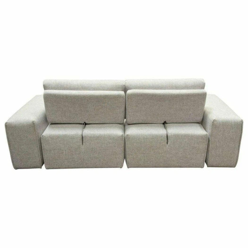 Modular 2 - Seater Adjustable Backrests in Light Grey - LOOMLAN - Diamond Sofa - Modular Sofas