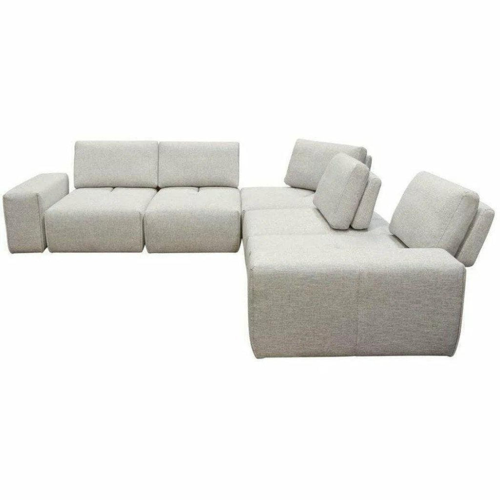 Modular 5 - Seater Corner Sectional Adjustable Backrest - LOOMLAN - Diamond Sofa - Modular Sofas