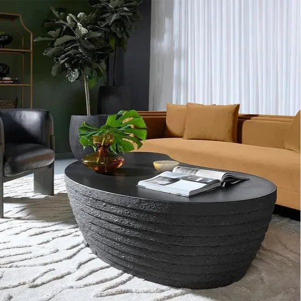 Mojave Coffee Table Concrete Black Outdoor - LOOMLAN - SUNPAN - Outdoor Coffee Tables