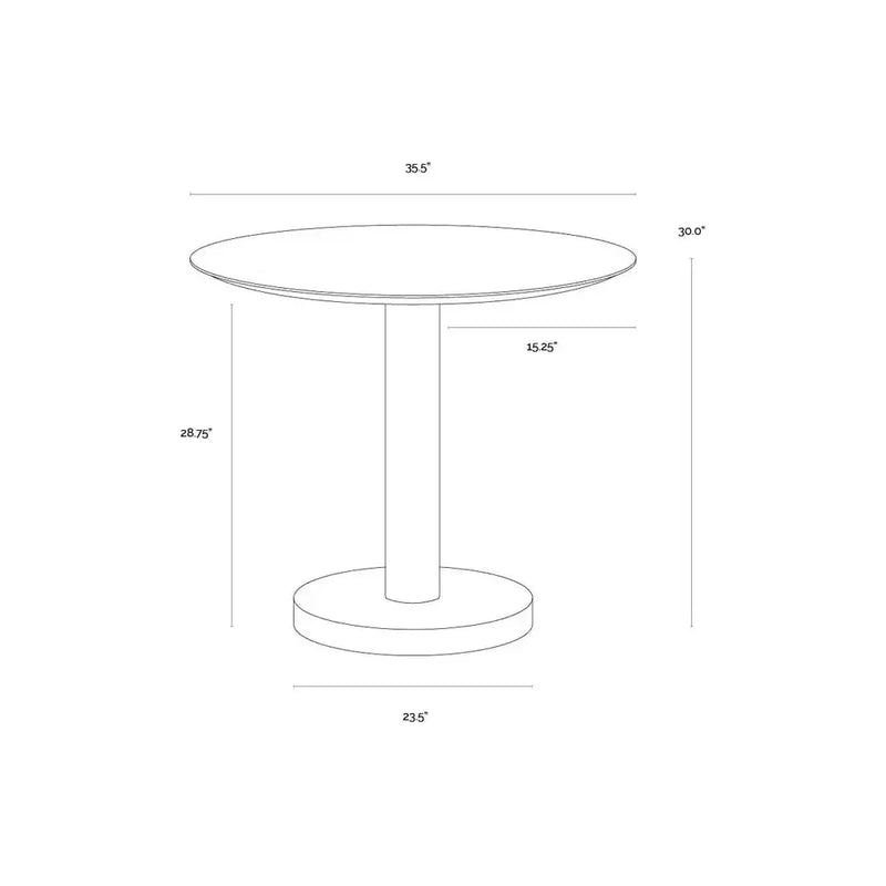 Monaco Wood Toppen Round Dining Table - LOOMLAN - SUNPAN - Dining Tables