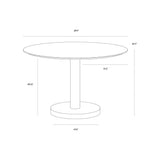 Monaco Wood Toppen Round Dining Table - LOOMLAN - SUNPAN - Dining Tables