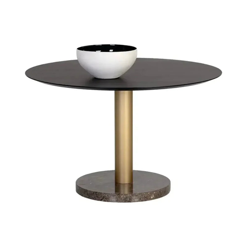 Monaco Wood Toppen Round Dining Table - LOOMLAN - SUNPAN - Dining Tables