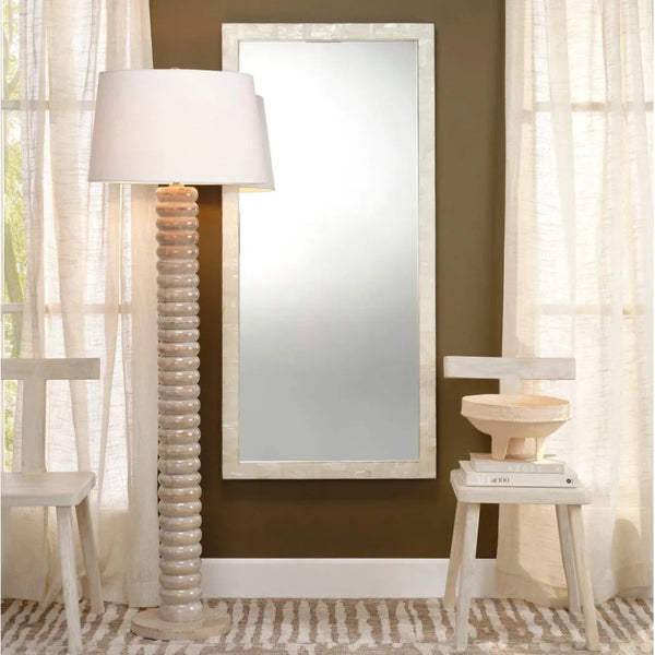 Monroe Mother Of Pearl Rectangle Floor Mirror - LOOMLAN - Jamie Young - Floor Mirrors