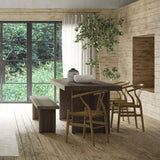 Monterey Rustic Solid Pine Wood Dining Bench - LOOMLAN - Moe's Home - Dining Benches