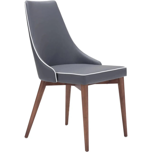 Moor Dining Chair (Set of 2) Dark Gray - LOOMLAN - Zuo Modern - Dining Chairs