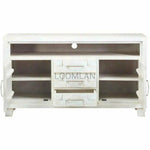 Mosaic White TV Stand Cabinet 3 Drawers - LOOMLAN - LOOMLAN - TV Stands & Media Centers